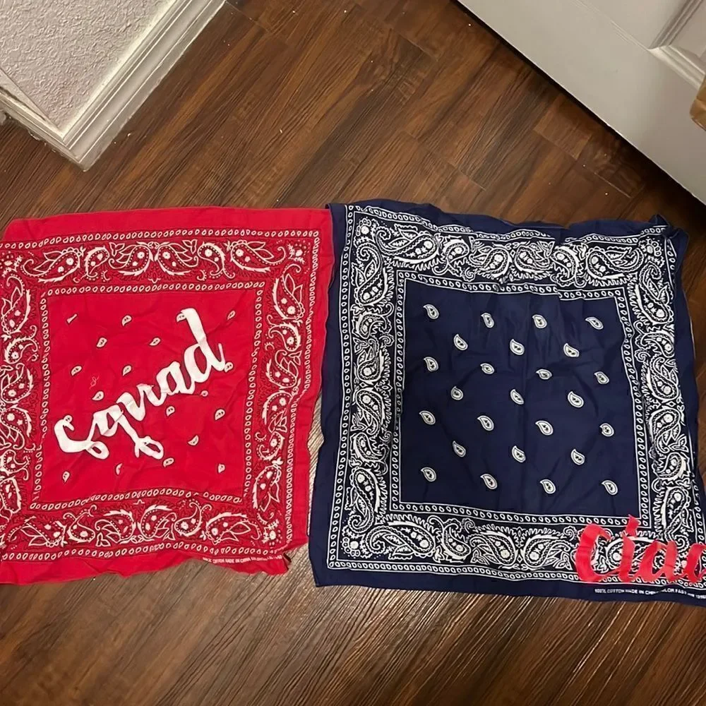 3 Pack of Bandanas - 2 Red and 1 Blue